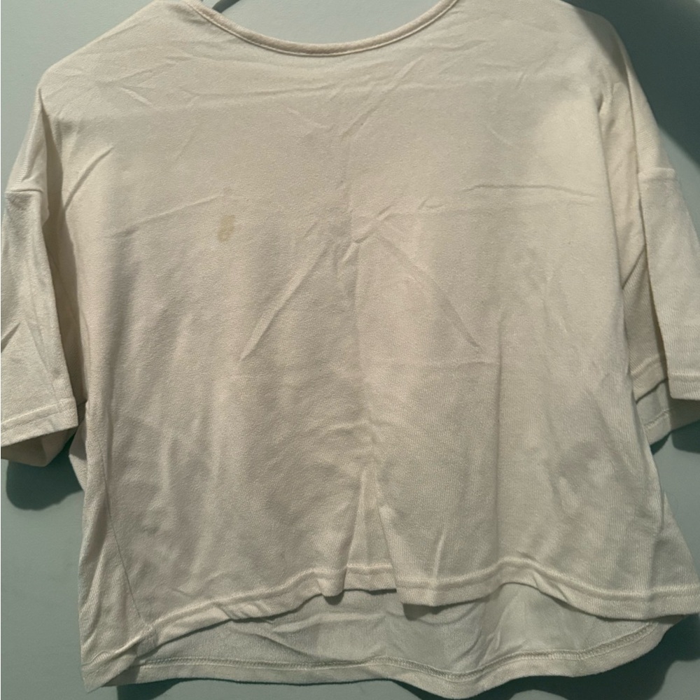 Casual Cream Short Sleeve Top